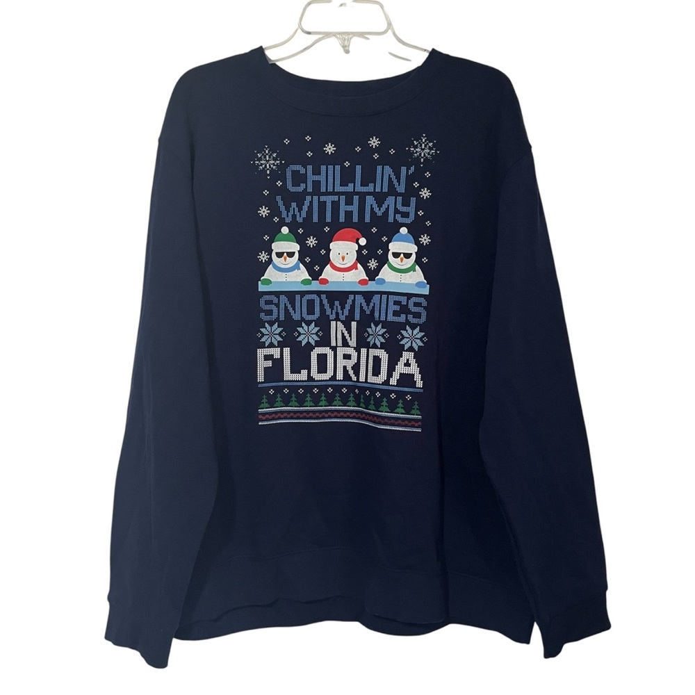 Home Free size XL men’s navy blue snowmen sweater - Picture 1 of 7